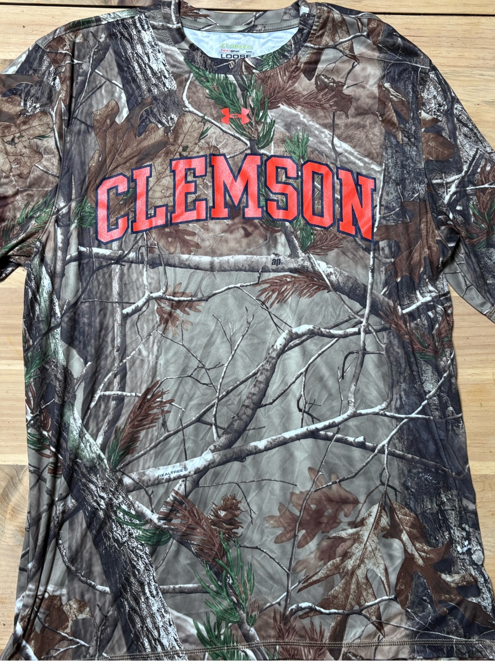 Under Armour Clemson Camo short Sleeve Shirt with Orange Logo